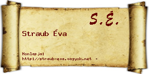 Straub Éva névjegykártya
